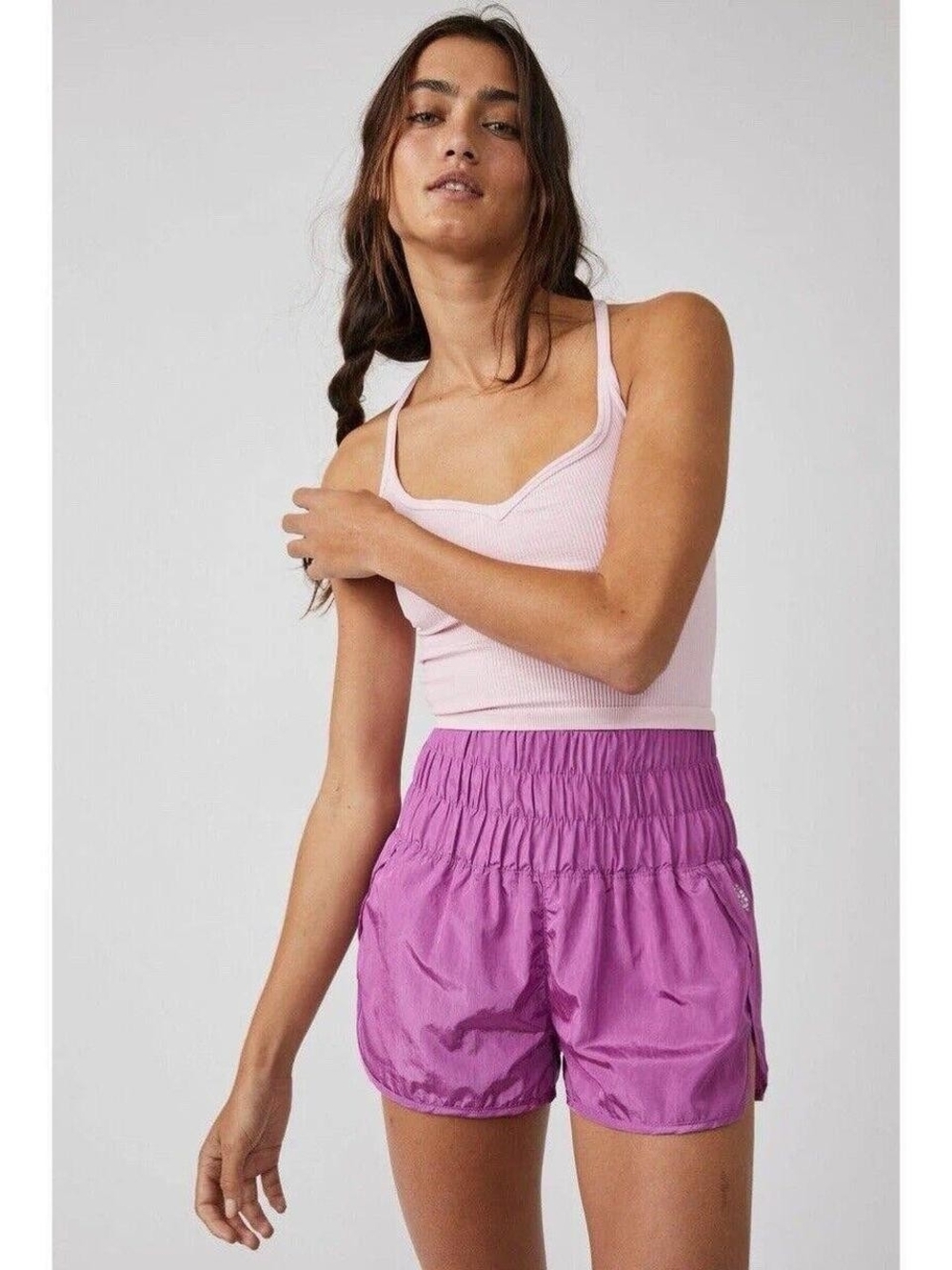FP Movement by Free People Pink-Purple High-Waist Athletic Shorts